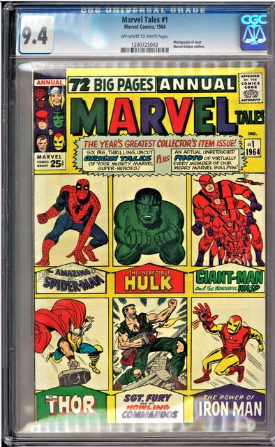 Marvel Tales Annual #1 CGC 9.4 RARE 1 OF 7 GRADED Hulk Spider-Man Iron Man