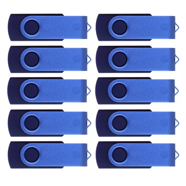 Lot 10PCS Blue 8G 8GB Swivel USB Flash Drive Thumb Memory Disk Custom Logo