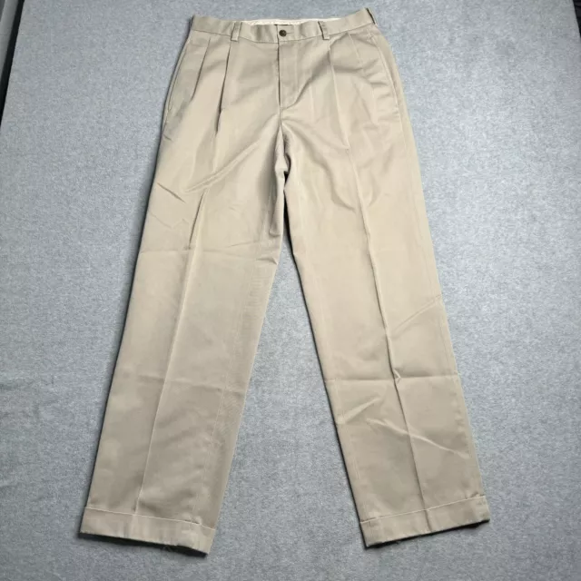 Brooks Brothers Pants Mens 31x30 Beige Solid Khaki Advantage Chino Elliot Adult
