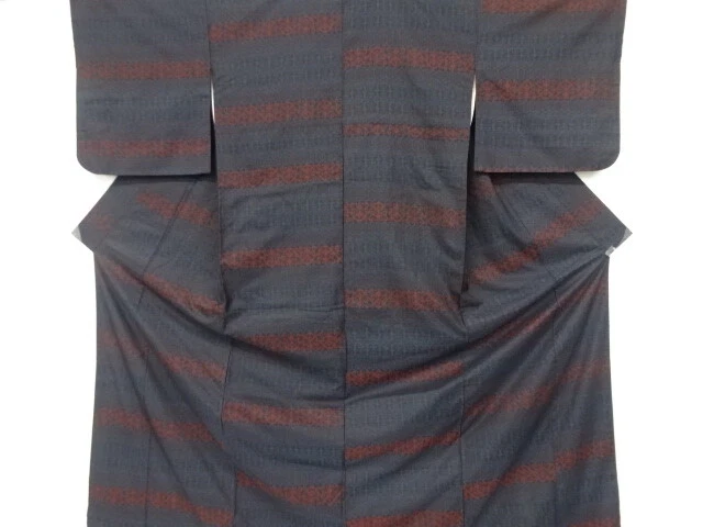 6559724: Japanese Kimono / Antique Kimono / Taisho Roman Style / Tsumugi / Woven