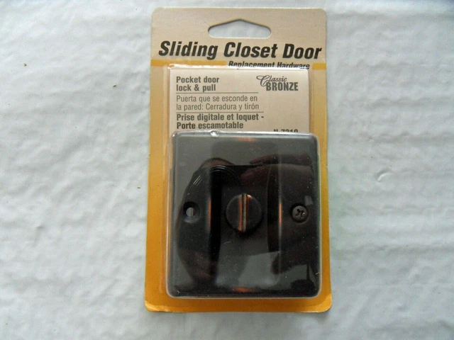 Prime-Line Pocket Door Privacy Lock and Pull, 2-3/4 in. tall, Classic Bronze