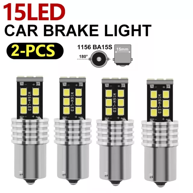 2x White BAY15D 2835 SMD LED 1157 Car Tail Brake Stop Tail Light Bulb Globe 12V