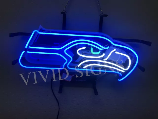 Seattle Seahawks Man Cave 20" Neon Light Sign Lamp With HD Vivid Printing