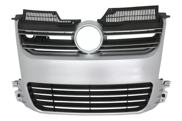 Kühlergrill für VW Golf 5 V 03-07 R32 Design Gitter Gebürstetes Aluminium