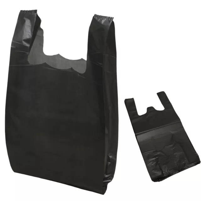 100 Plastic Vest Carrier Bags Size 08''X 13'' X 18'' 2