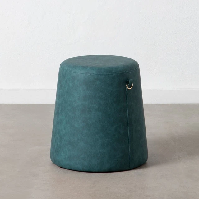 Puff blu scuro ecopelle 41x41x42 cm DMF