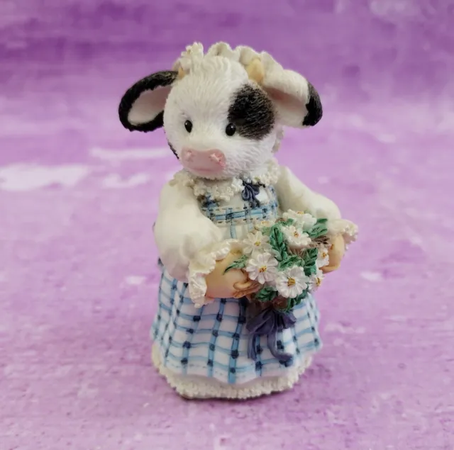 Marys Moo Moos Milk Maid Cow Figurine Enesco 167517 Vintage 1995 Signed Numbered