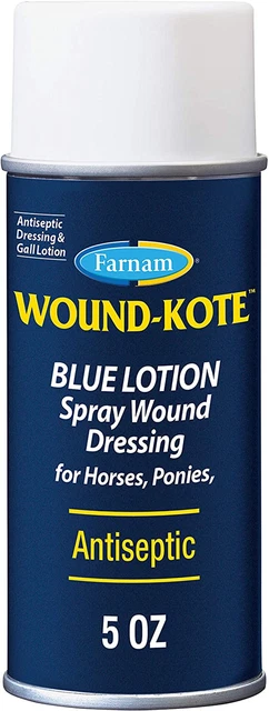 Farnam Wound-Kote Blue Lotion Spray Horse Wound Care for Use on Horses and Dogs,