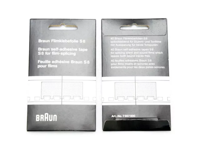 x2 Packs - Braun Self Adhesive Tape for Super 8 Film Editing Splicing / Welding