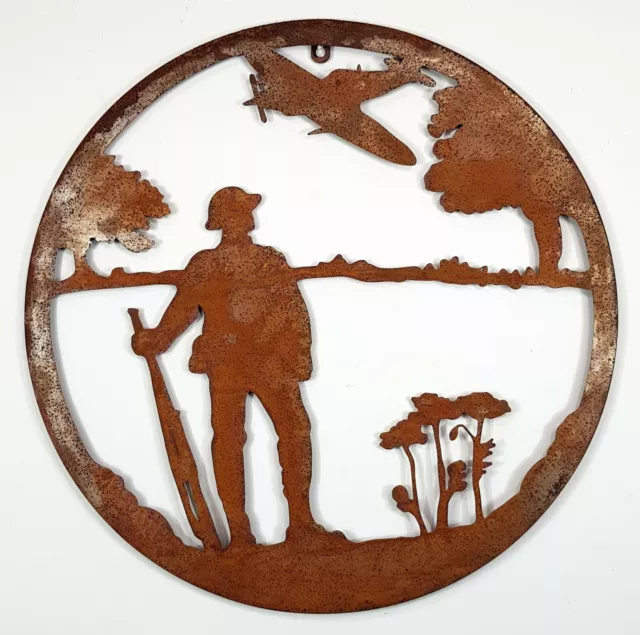 Lest We Forget Metal Hanging Wall Art Rustic Memorial Sculpture Décor *50 cm*