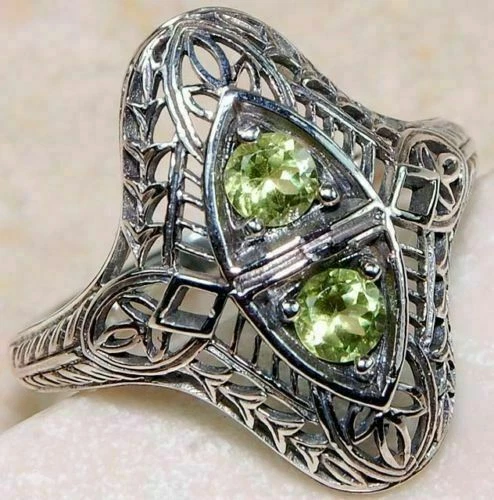 Bague Style Victorien – Argent 925 Massif, Topaze Blanche 14x10 Mm, Neuve