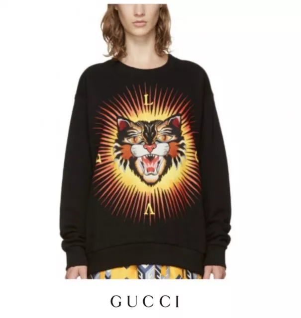 GUCCI T SHIRT Angry Cat Print Size XL 2018 Guccification 39.99 PicClick UK