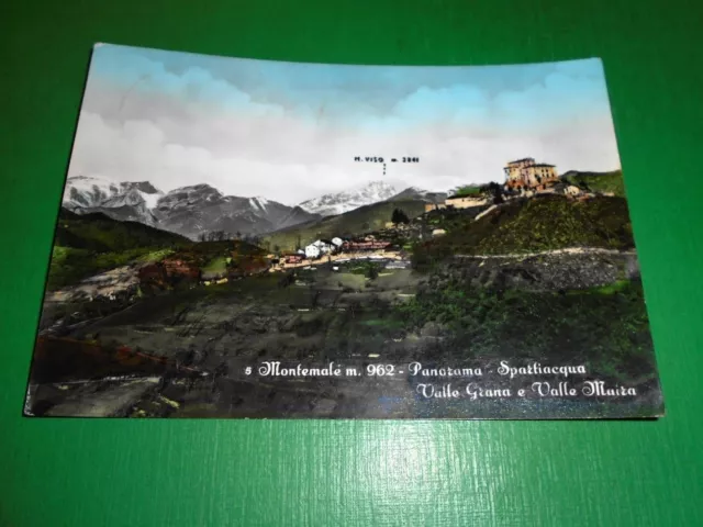 Cartolina Montemale - Panorama - Spartiacqua - Valle Grana e Valle Maira 1963 ca