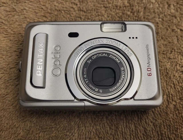 PENTAX OPTIO S60 Compact Digital Camera, Silver, AA Battery
