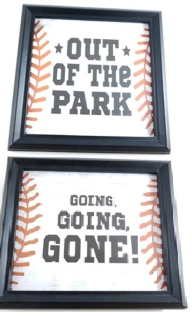 Fotos de pared temáticas de béisbol 7x7 enmarcadas para salir del parque artículos para el hogar