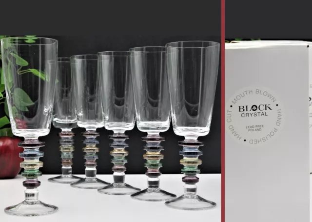 Dining  Polish Crystal Rain Drop Design Wine Glasses With Multi