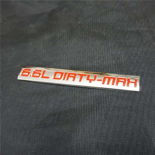 1x Chrome Red 6.6L DIRTY-MAX Metal Sticker Badge Decal Emblem Turbo Sports Grand