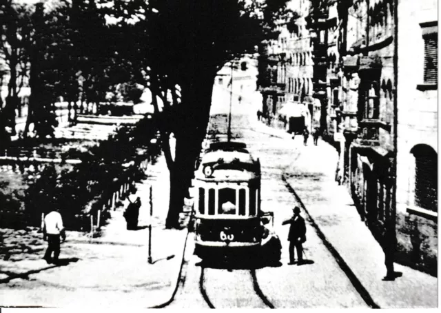 Fotokarte historische Straßenbahn Nürnberg-Fürth: TW66; Marktplatz 1905 (035)