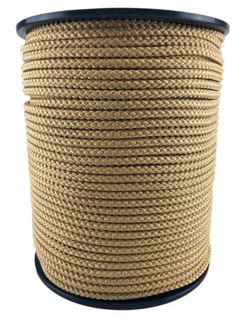 10mm Beige Braided Polypropylene Rope x 100 Metres, Paracord Drawstring Camping