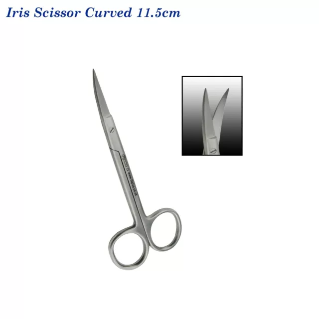 Iris Gomme Ciseaux Courbé 11.5cm Vétérinaire Chirurgie Dentaire Tissue Dentistes