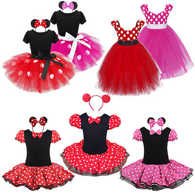 Le ragazze dei cartoni animati mouse Cosplay Costume Fantasia Party Balletto Ballo Vestito Orecchio Testa