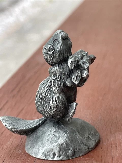 Hallmark Little Gallery Pewter Figurine Beaver Made in USA 1997 vintage