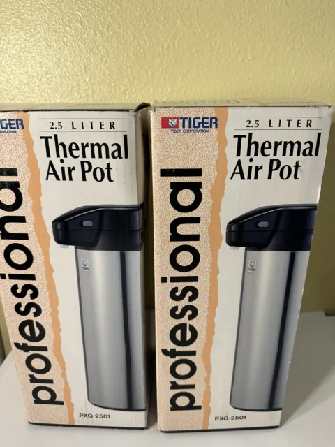 2Thermal Air Pot Black Lid & Stainless Steel Finish Tiger Professional 2.5 Liter
