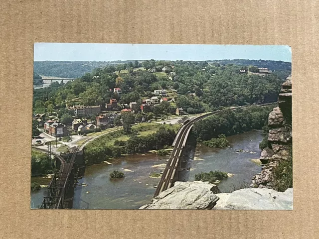 Postcard West Virginia Harpers Ferry WV Scenic Aerial View Vintage PC