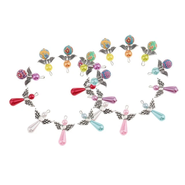 20 Stück sortierte Engelsflügel Charms Perle Polymer Clay Anhänger