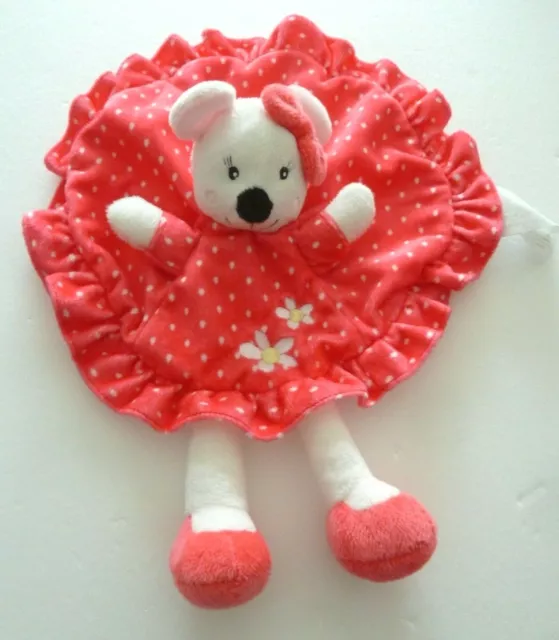 39. DOUDOU PAT et RIPATON LA HALLE SOURIS ROSE BLANC pois fleur robe - ETAT NEUF