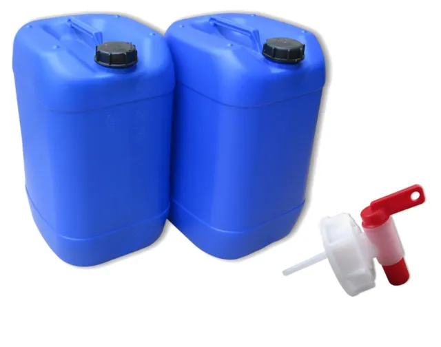 2 x 25 L Kanister blau Camping Outdoor Trinkwasserkanister lebensmittelecht NEU.
