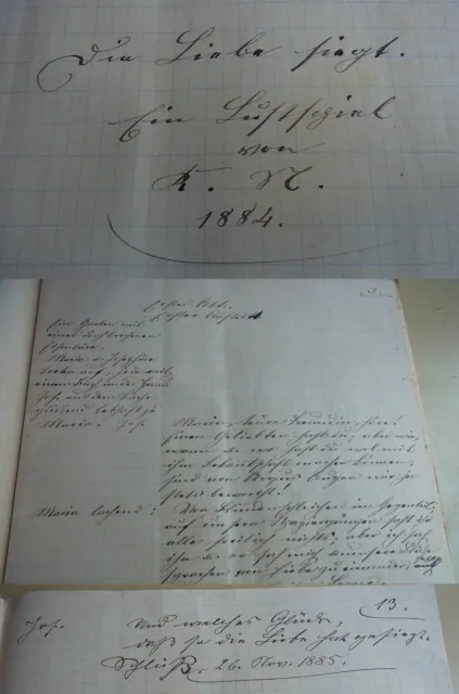 Unicum Handwriting Luzern 1884 - Comedy Die Love Wins " From K.N 50 S