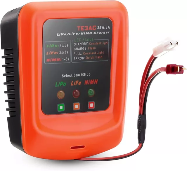 25W/3A Balance Charger For 2S 3S LiPo/2S 3S LiFe/1-8S NiMH Battery RC Drone Car 2