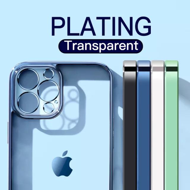 Square Plating Clear Soft Case Cover For iPhone 15 14 13 Pro Max 12 11 XS XR 8