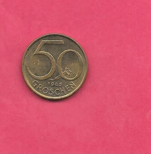 Austria Austrian Km2885 1985 Uncirculated-Unc Mint Old 50 Groschen Coin