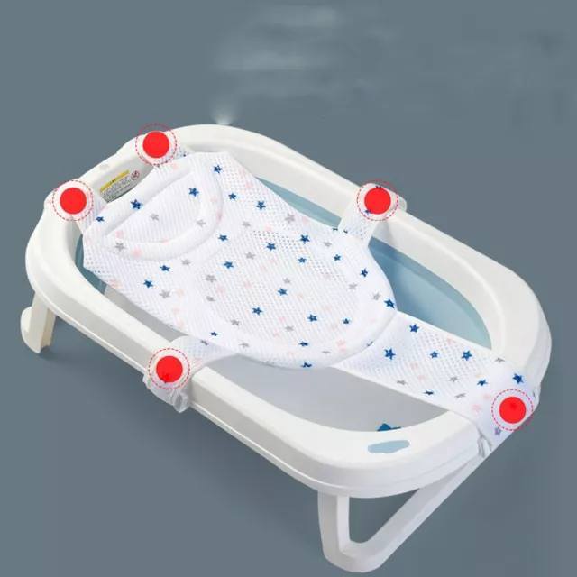 Baby Bath Tub Seat Mat Newborn  Foldable Shower Pad Safety Pillow Net Non-slip