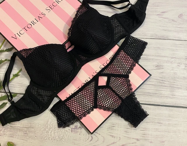 Ensemble Lingerie Millesia Noir/rose - Soutien-gorge 90B, String Taille 2 (38)