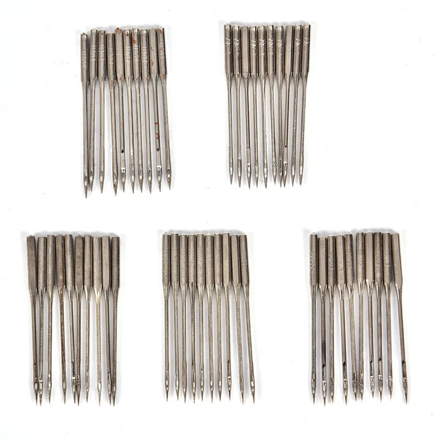 50 piezas aguja de máquina de coser doméstica 11/75,12/80,14/90,16/100,18/110 Universa A.JO