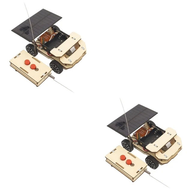 2 SETS WOODEN DIY Remote Control Car Child Assembly Science Vehicle Solar Toy £19.28 - PicClick UK