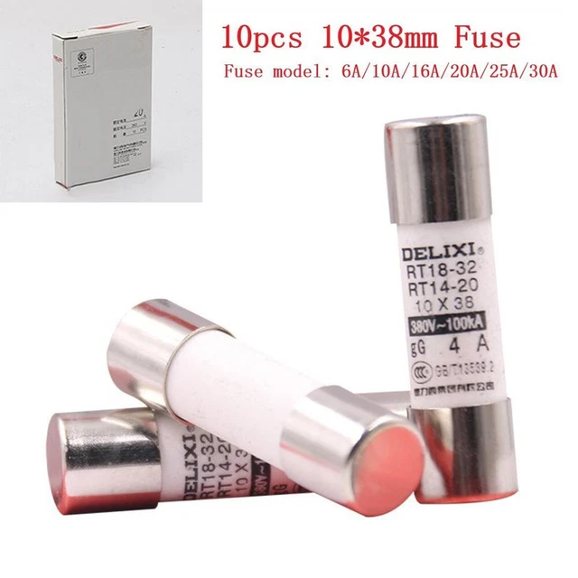 Pièces de fusible en céramique flambant neuves 10*38 mm 100KA 380v 6A-32A pris