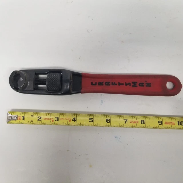 VINTAGE CRAFTSMAN 44381 Adjustable Box End Wrench w/ Red Grip Handle
