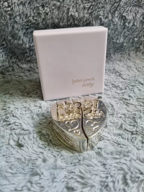 John Lewis Babys Memories Gift Heart Tooth / Curl Box Christening Gift Brand New