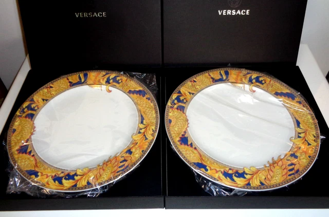 Rosenthal Versace Legend of the Dragon 2 x Frühstücksteller 22 cm  Neu & Ovp