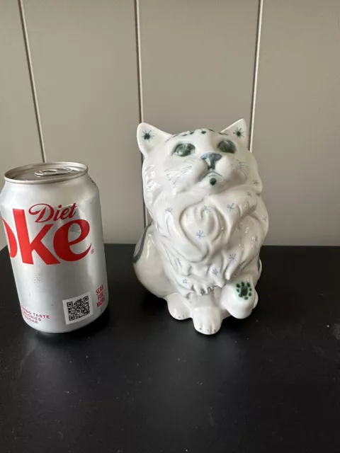 David Sharp Rye Pottery Sitting Persian CAT Beautiful Signed on Base