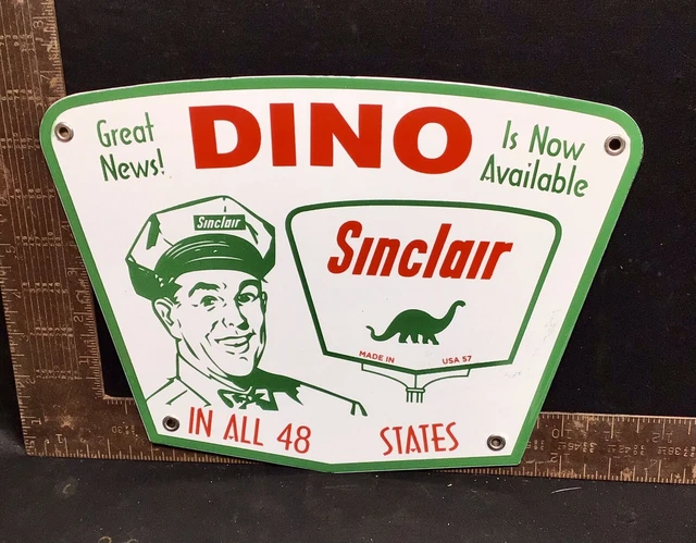 Vintage Porcelain  SINCLAIR GASOLINE MOTOR OIL GAS STATION PUMP SIGN