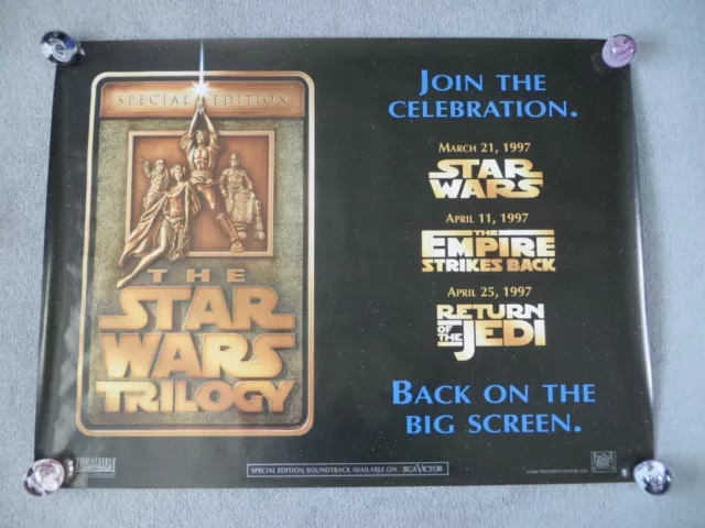 THE STAR WARS TRILOGY Original Special Edition 1997 UK Cinema Quad Poster -movie