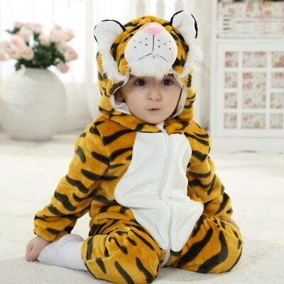 Baby Boys Tiger Costume Fancy Dress Romper Infant Toddler Winter Pajamas Outfit