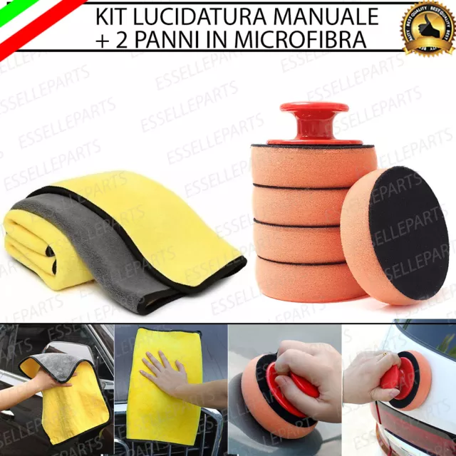 Kit Lucidatura Carrozzeria Tamponi + 2 Panni In Microfibra Per Fiat Tipo Mk1