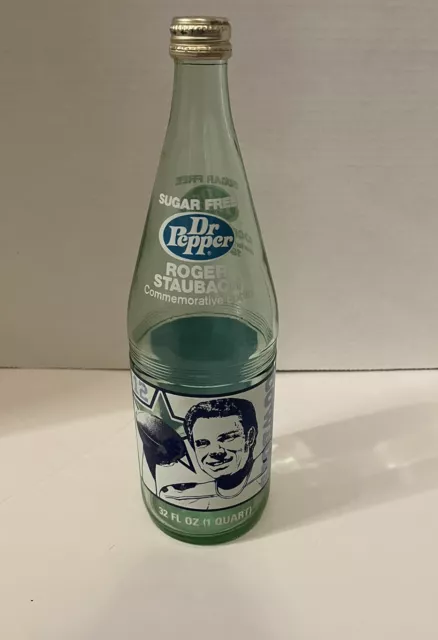 Roger Staubach Dr. Pepper Sugar Free 32 oz. Commemorative Bottle Empty