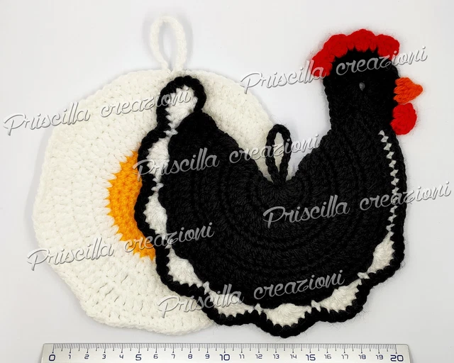 Set Guanti Da Forno E Presina Mintoprints A Forma Di Gallina - Antiscivolo E Resistente Al Calore Fino A 220°C, In Poliestere Con Fodera In Cotone - Stile Fattoria